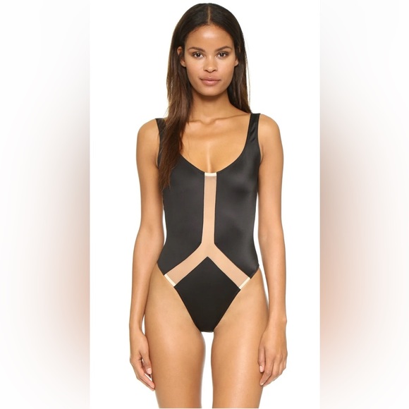 Norma Kamali Women Super Low Back Nude Mesh Mio Swimsuit 1-Piece Black XS S L - Picture 9 of 16